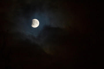 Moon eclipse in full moon. Super blue blood moon