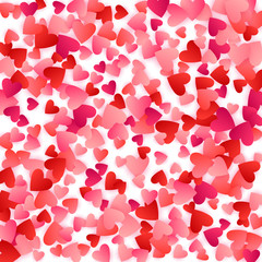 Red flying hearts bright love passion vector background.