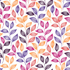 Wrapping tea leaves pattern seamless vector illustration.