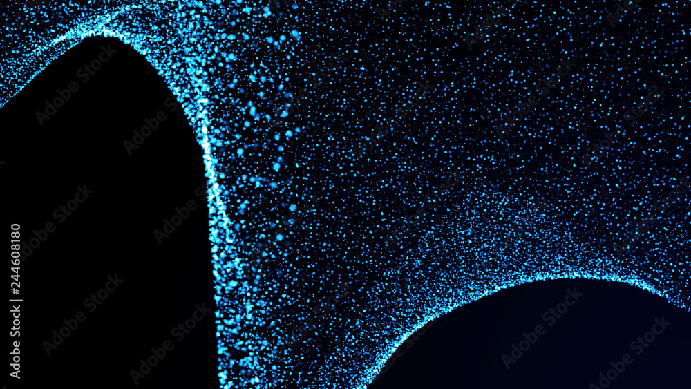 Poster music abstract background. interweaving of atomic particles in space. network connection structure. 