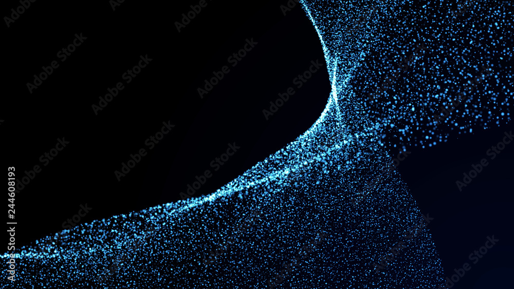 Poster music abstract background. interweaving of atomic particles in space. network connection structure. 