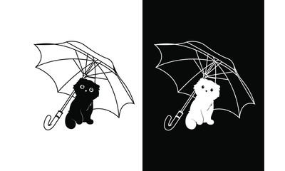 Cat in umbrella 