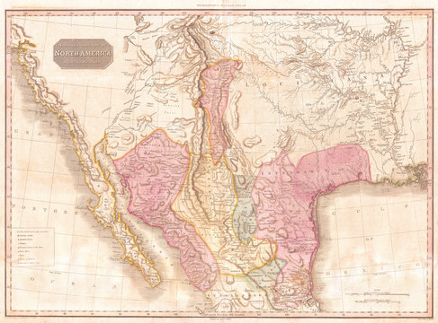 1818, Pinkerton Map Of The American Southwest, California, Louisiana, New Mexico, Texas , John Pinkerton, 1758 – 1826, Scottish Antiquarian, Cartographer, UK