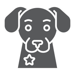 Police dog glyph icon, guard and pet, animal sign, vector graphics, a solid pattern on a white background.