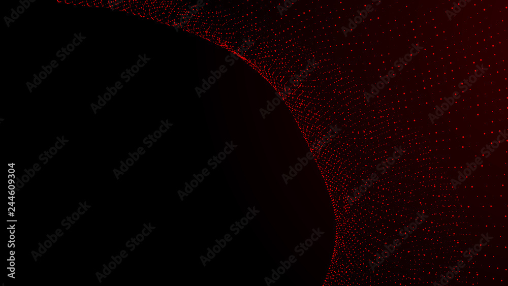 Poster music abstract background. interweaving of atomic particles in space. network connection structure. 