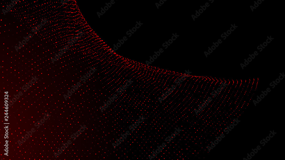 Poster music abstract background. interweaving of atomic particles in space. network connection structure. 