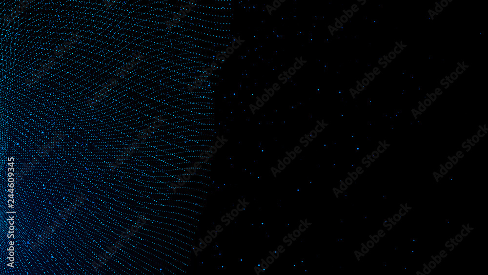 Aufkleber music abstract background. interweaving of atomic particles in space. network connection structure. 