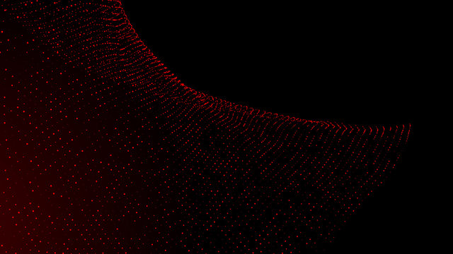 Music abstract background. Interweaving of atomic particles in space. Network connection structure. Big data digital background.3d rendering.