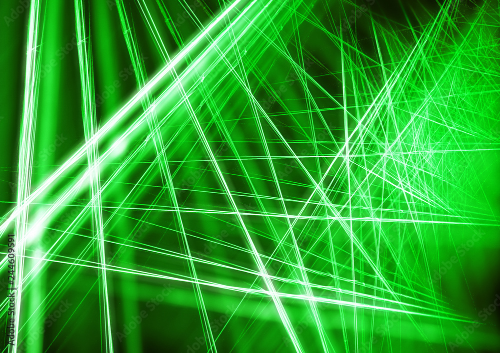 Poster background of green intersecting beams