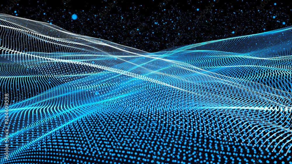  music abstract background blue. abstract polygonal low poly wave background with connecting dots and