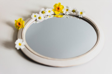 Mirror with Spring Flowers