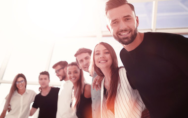 young business team standing in new office