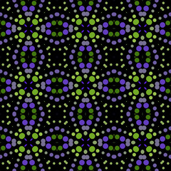 Seamless abstract pattern background with a variety of colored circles.
