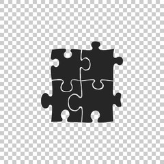 Piece of puzzle icon isolated on transparent background. Modern flat, business, marketing, finance, internet concept. Flat design. Vector Illustration