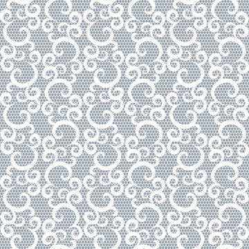 Seamless beige lace background with swirl pattern