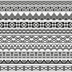 A monochrome vector set of dividers in east style.