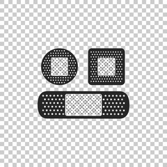 Set Bandage plaster icon isolated on transparent background. Medical plaster, adhesive bandage, flexible fabric bandage. Flat design. Vector Illustration