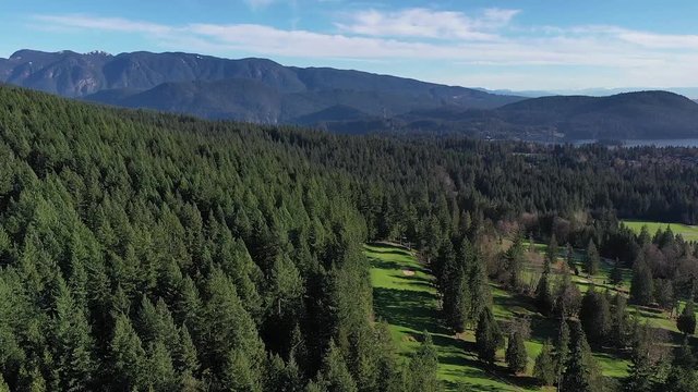 Aerial view at mountains in British Columbia, Canada. 4K.