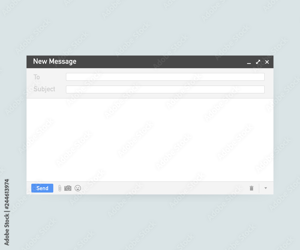 Poster email template. blank e-mail browser window. mail message web page vector frame. vector illustration