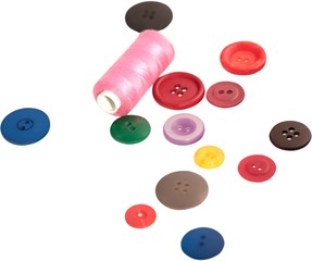 Thread And Buttons - Isolated