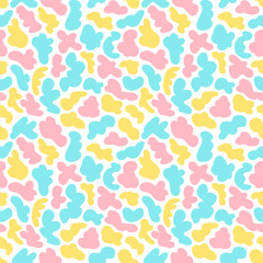 Seamless abstract shapes vector pattern. Hand drawn colorful background