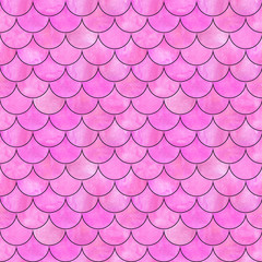 Mermaid fish scale wave japanese seamless pattern © Olga