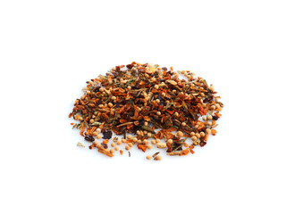 Dry seasoning isolated on white.