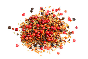 Mix of spices isolated closeup.