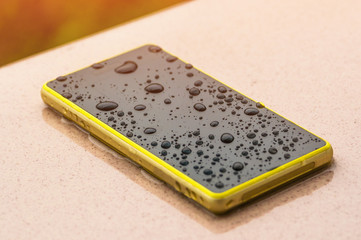 Waterproof mobile phone with green lime case frame