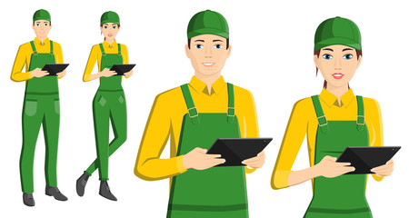 Man and woman with a tablet computer 