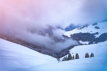 Fototapeta na wymiar Beautiful winter mountain landscape in Romania