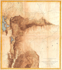 1855, Jefferson Davis Map of Utah, Salt Lake City, and the Green River Valley
