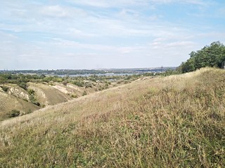 landscape with field and blue sky