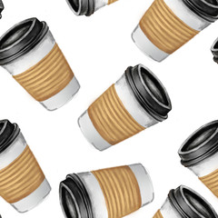 Coffe Cup Seamless Pattern.
