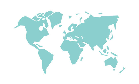 Simplified world map. Stylized vector illustration