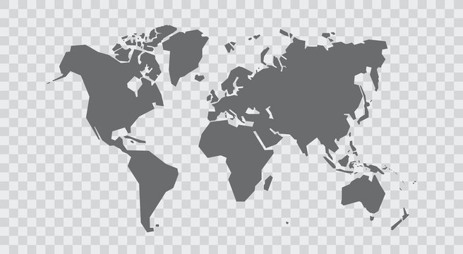 Fototapeta Uproszczona mapa świata. Stylizowana wektorowa ilustracja