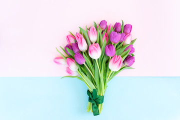 Pink fresh tulips