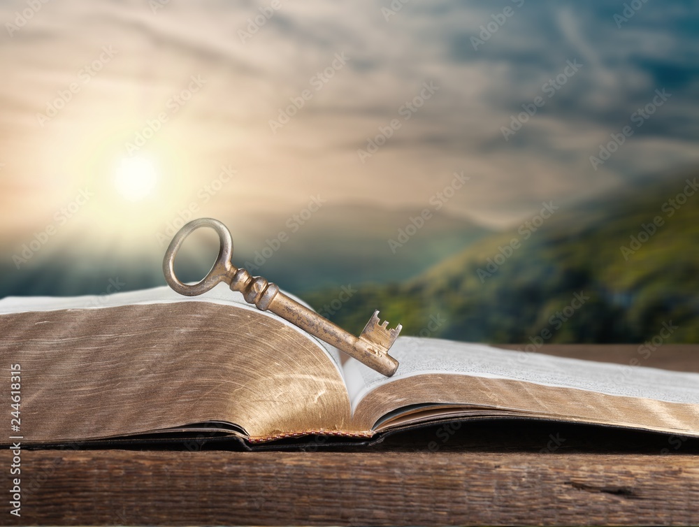 Wall mural open book object on background