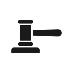 Judge gavel, auction hammer icon