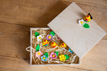 Easter eggs on a white wooden background. Easter background. Easter eggs. Easter. Easter symbol. Easter card. Easter greetings. Happy Easter. Copy space