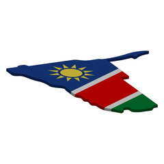 map of Namibia - 3D flag