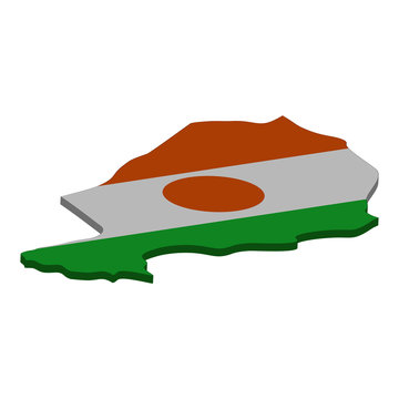 recommend clip art: map of Niger - 3D flag