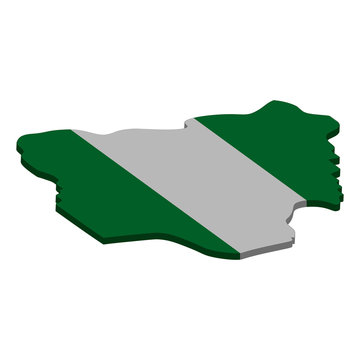 recommend clip art: map of Nigeria - 3D flag