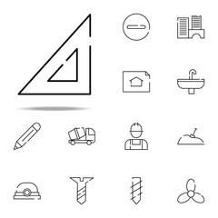triangular ruler icon. construction icons universal set for web and mobile