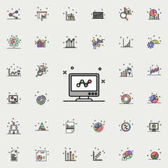 Fototapeta premium computer diagram colored icon. Business charts icons universal set for web and mobile