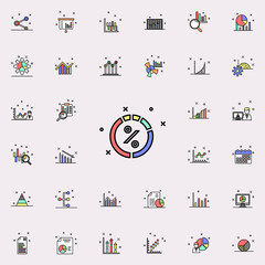 Obraz premium pie chart with interest colored icon. Business charts icons universal set for web and mobile