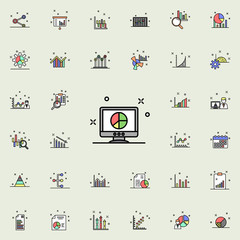 computer pie chart colored icon. Business charts icons universal set for web and mobile