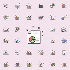 report on paper colored icon. Business charts icons universal set for web and mobile