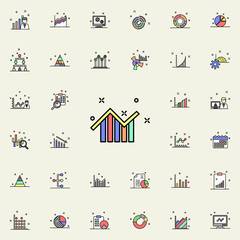 diagram colored icon. Business charts icons universal set for web and mobile