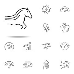 the horse is on the run icon. Speed icons universal set for web and mobile
